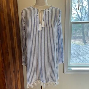 NWT RACHEL ZOE Blue and White Striped Tunic Dress